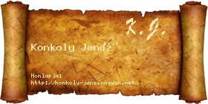 Konkoly Jenő névjegykártya
